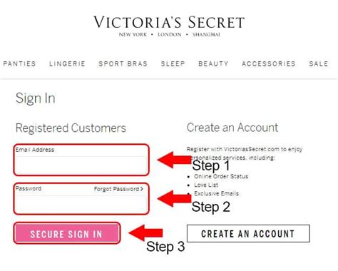 victoria's secret login.